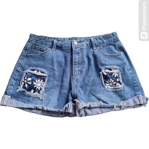 JEANS SHORTS PATCHWORK ART TO WEAR‎ XL